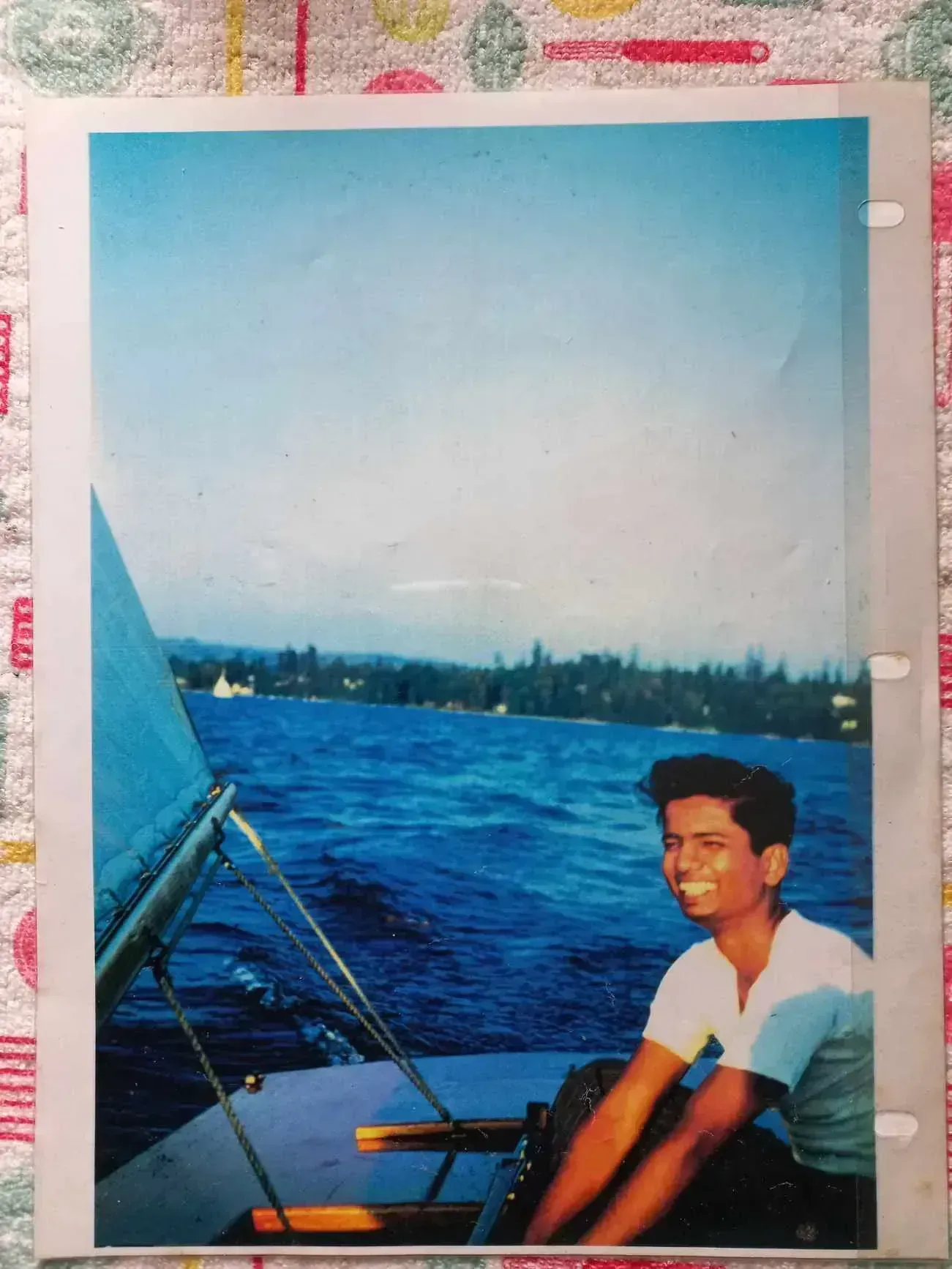 Young man sailing