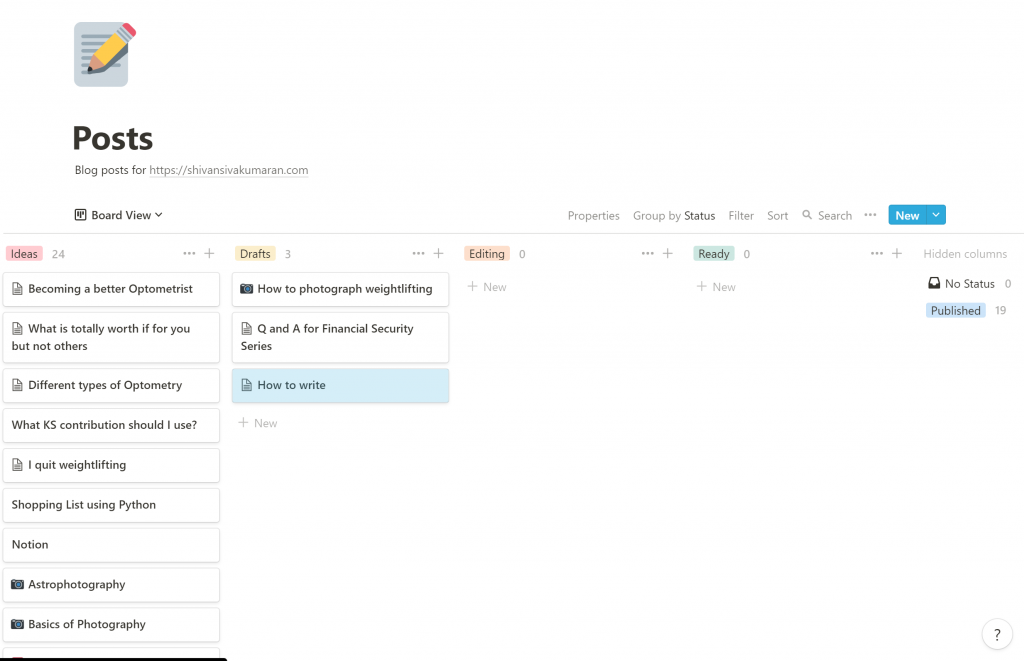 Kanban Board on Notion